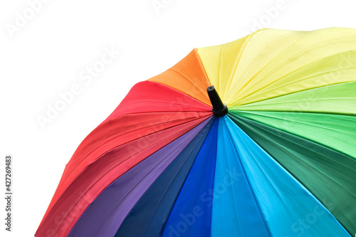 Umbrella in rainbow colors  concept for pride month and representative of lgbtqi community around the world.