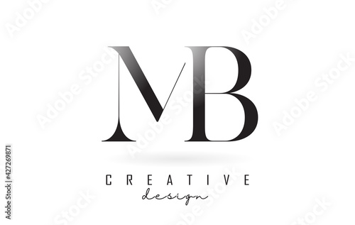 MB m b letter design logo logotype concept with serif font and elegant style vector illustration.