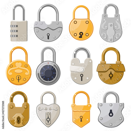 Locks, padlocks, vintage old or modern key lockers
