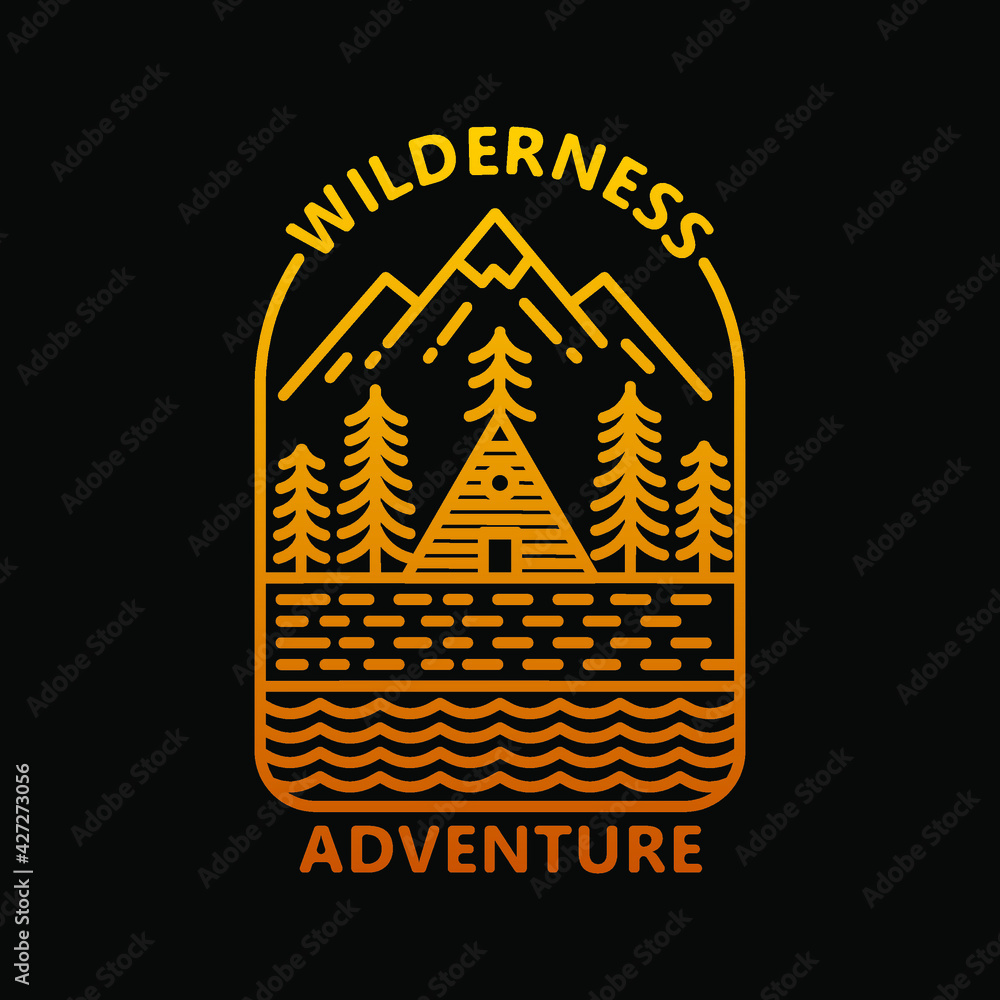 Φωτογραφία wilderness adventure monoline illustration