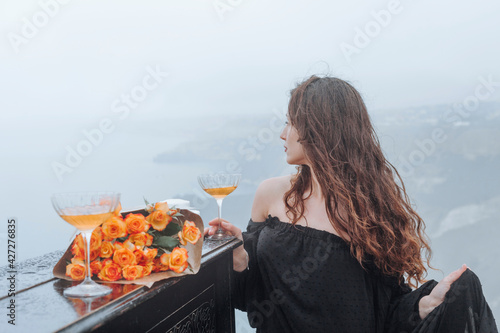 young woman on a romantic date  photo