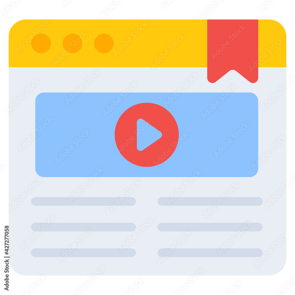A flat design, icon of web video A flat design, icon of web video