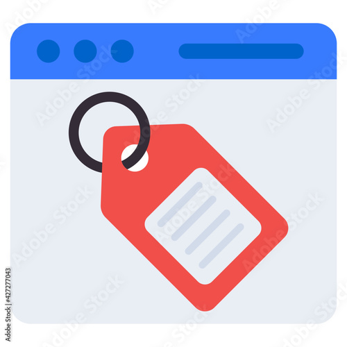 A flat design, icon of web tag