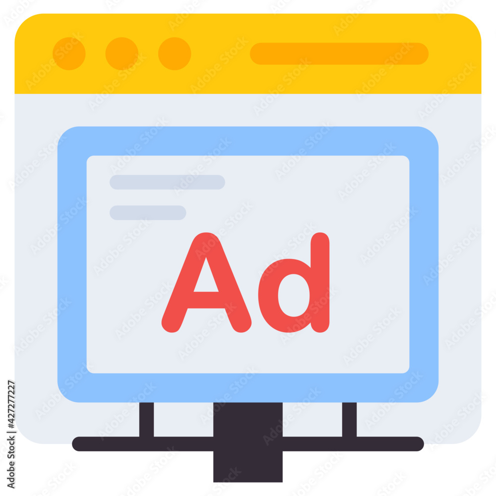 A flat design, icon of web advertising A flat design, icon of web advertising