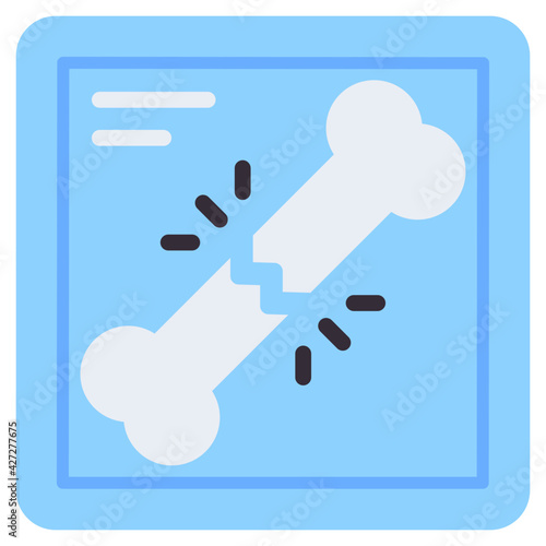A flat design vector of broken bone