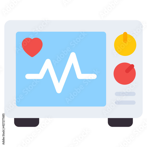 Heartbeat inside monitor depicting electrocardiogram icon