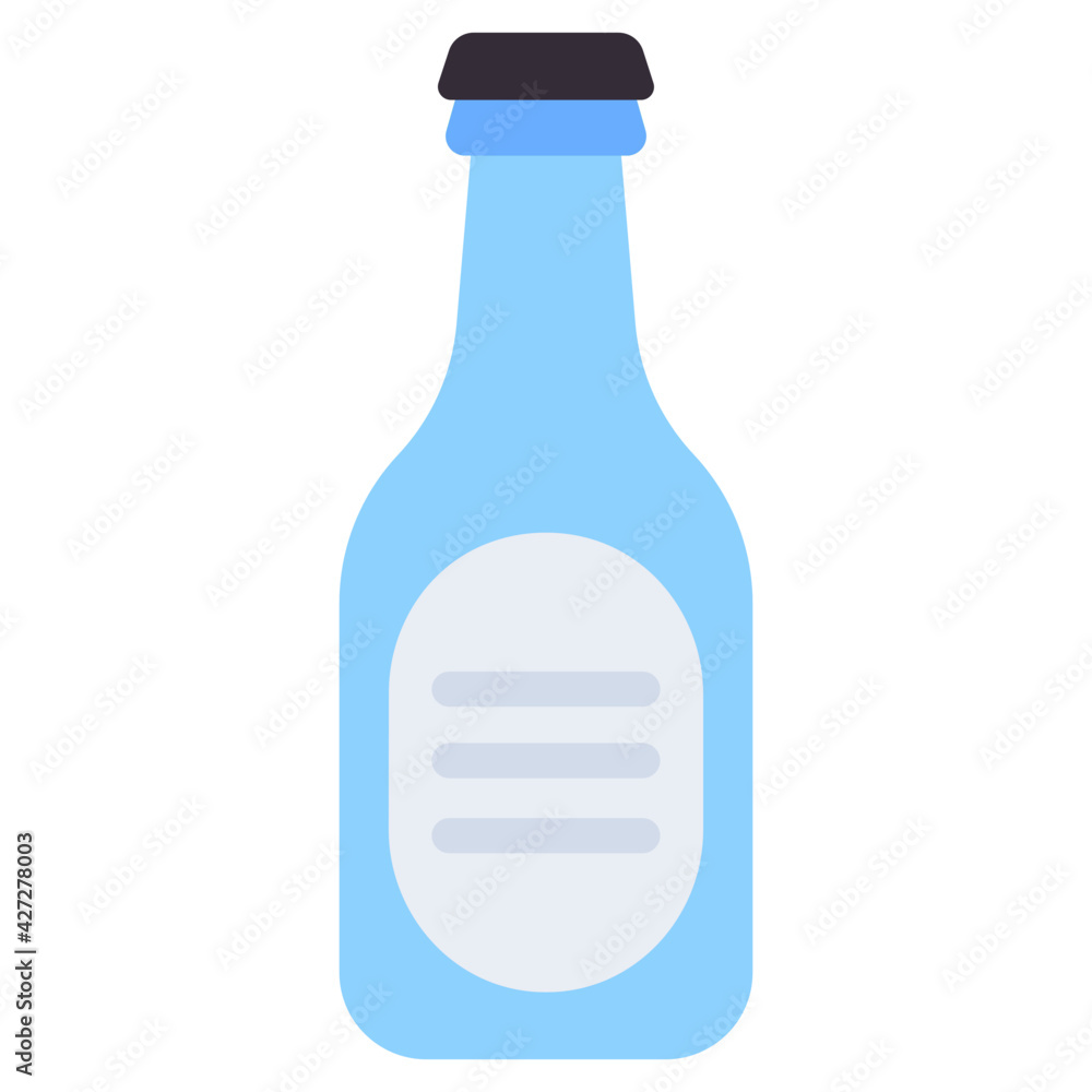 Editable flat design of beer bottle icon Editable flat design of beer bottle icon