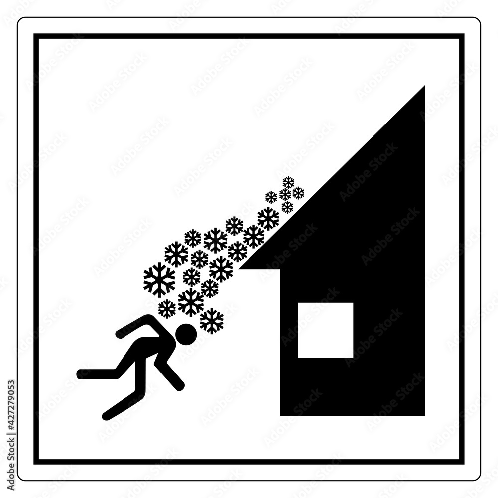 Warning Roof Avalanche Can Occur Symbol, Vector Illustration, Isolate On White Background Label. EPS10 Warning Roof Avalanche Can Occur Symbol, Vector Illustration, Isolate On White Background Label. EPS10