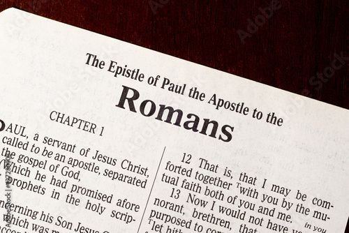 The Book of Romans Title Page Close-up photo