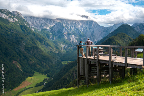 Beautiful summer view of amazing Slovenia nature. Logarska Dolina and Solcava panoramatic road.  photo