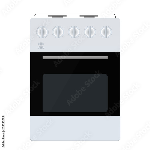 Kitchen stove drawn in a vector