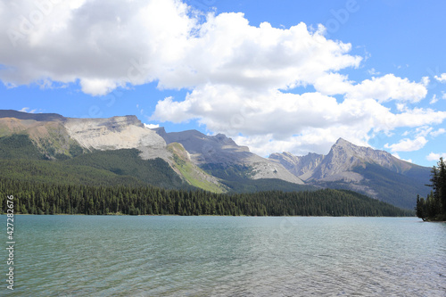 beautiful lake, called Maligne Lake in Canada, Banff Jasper National Park