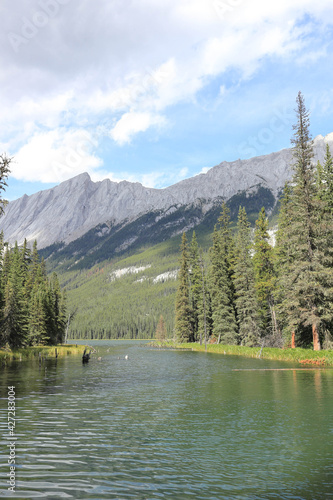 incredible nature at Beaver lake, hiking trail called Beaver and summit lake trail, Jasper National Park, Canada photo