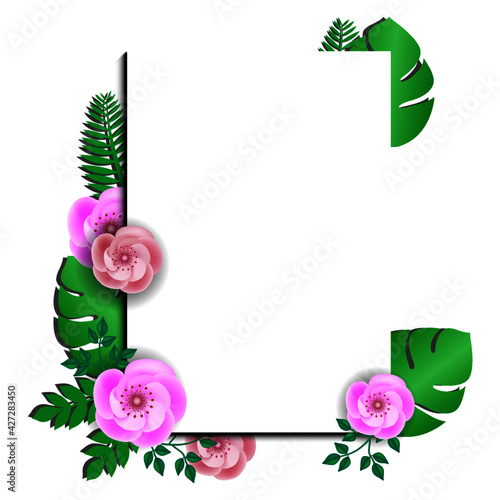 Pink Gradient Sensation Mother's Day Floral Border