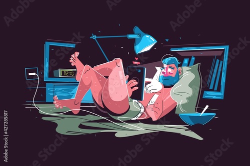 Man hanging on internet