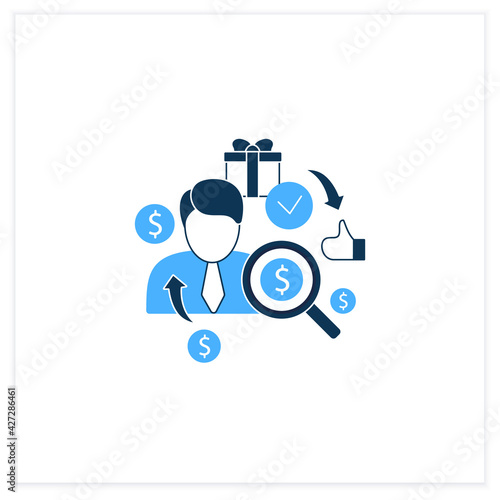 Individual payment flat icon. Portion of total payout amount. Personal deposit.Universal basic income concept. Vector illustration