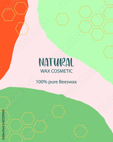 Design of web banner with wax strips. Advertising of means for care of body skin for women. Concept vector illustration of wax cosmetics. For wax products of beekeeping, cosmetics medicine, candles