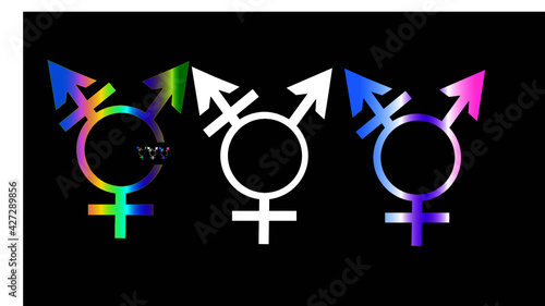 Sexual Orientation Symbol Vector Illustration.Transgender,Lgtb,Gay,Lesbian,Bisexual,Asexual, all in one. Sign.Isolated.Print.