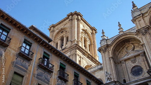 Cathedral of Incarnation in Granada city. Andalusia, Spain.