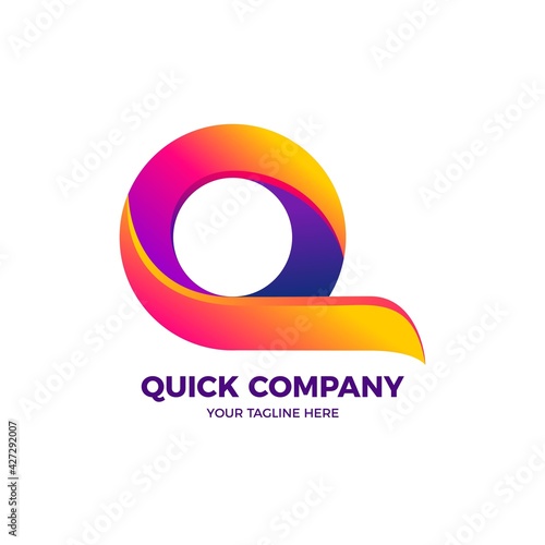 Letter Q Colorful 3D Gradient Logo Template
