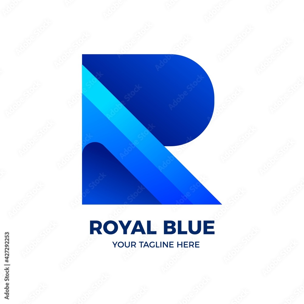 3D Blue Letter R Logo Template 3D Blue Letter R Logo Template