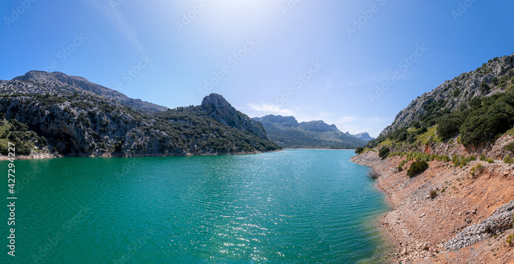 Small lake Torrent de Gorg Blau in Mallorca, Spain