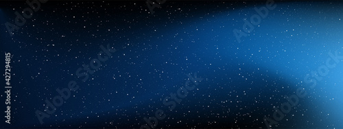 Fototapeta Naklejka Na Ścianę i Meble -  Astrology horizontal star universe background. The night with nebula in the cosmos. Milky way galaxy in the infinity space. Starry night with shiny stars in the gradient sky. Vector illustration.