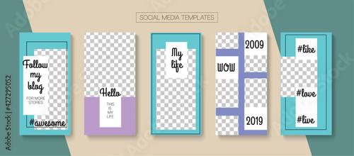 Social Stories Cool Vector Layout.