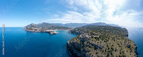 Fototapeta Naklejka Na Ścianę i Meble -  Beautiful view over Faro del Cap Gros at Mallorca in Spain