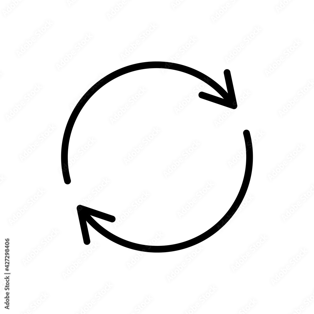 Reload arrow icon. Recycle arrows sign. Refresh symbol. Vector isolated on white Reload arrow icon. Recycle arrows sign. Refresh symbol. Vector isolated on white