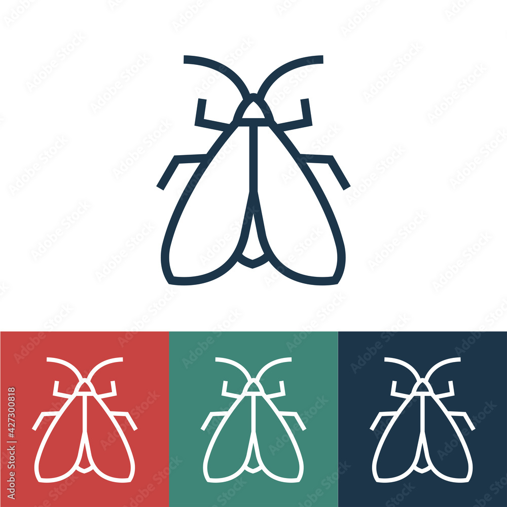 Linear vector icon with moth Linear vector icon with moth