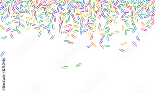 Stationary paperclips isolated on white background