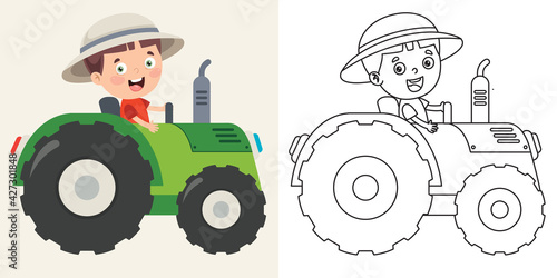 Line Art Drawing For Kids Coloring Page