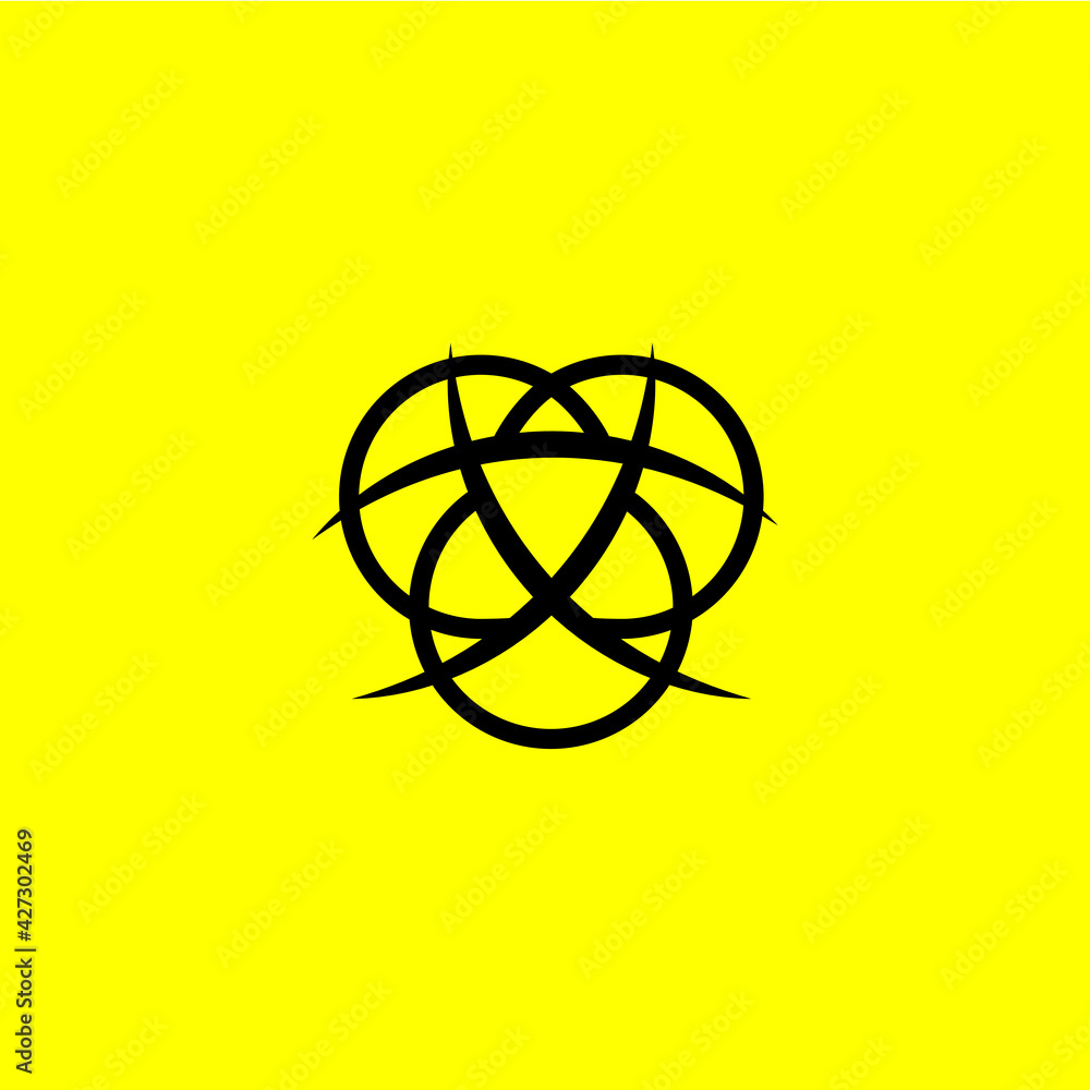Radiation symbol line icon logo design vector Radiation symbol line icon logo design vector