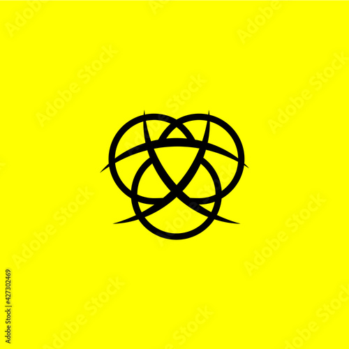 Radiation symbol line icon logo design vector
