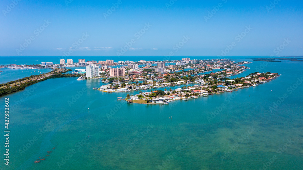 Beautiful Clearwater Beach Florida Seen From A Distance Aerial View