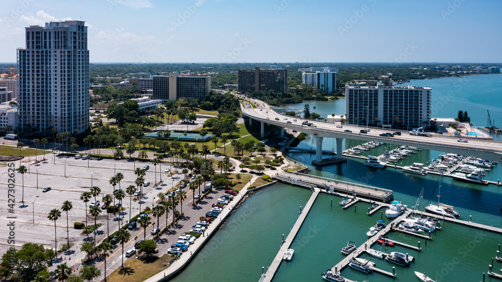 Obraz premium Downtown Clearwater As Seen From The Gulf Of Mexico