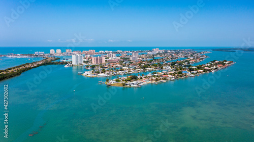 Beautiful Clearwater Beach Florida Seen From A Distance Aerial View