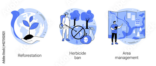 Climate change mitigation abstract concept vector illustrations.