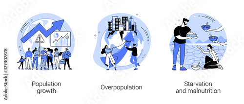 Demographics abstract concept vector illustrations.