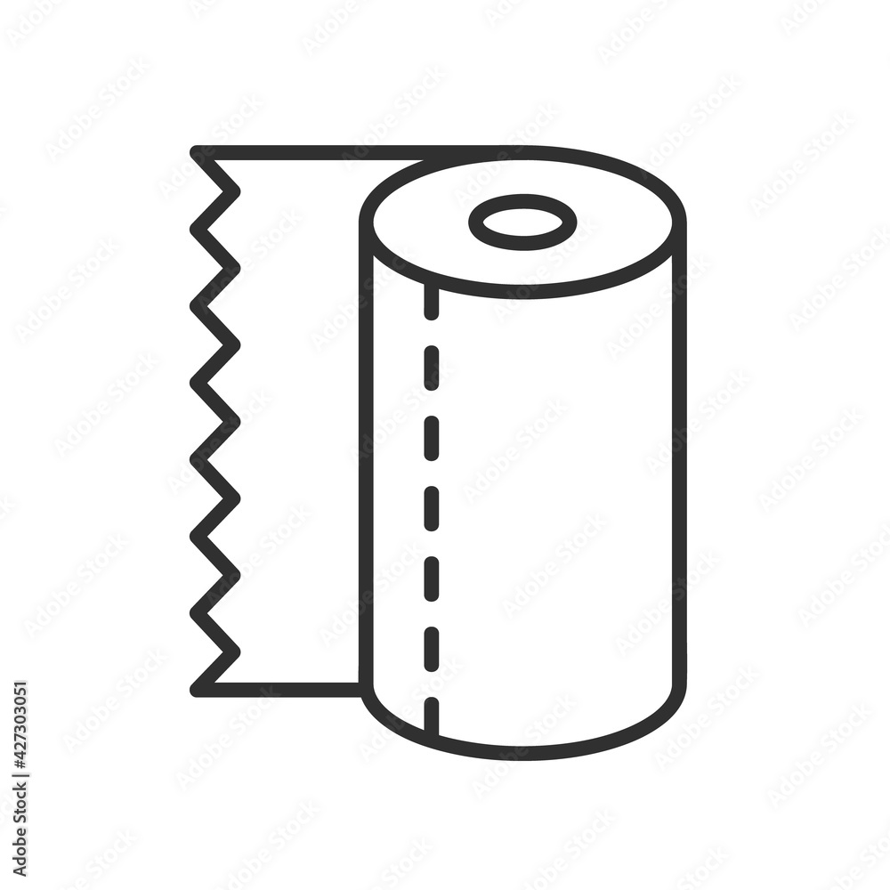 Paper towel flat icon. Pictogram for web. Line stroke. Isolated on white background. Vector eps10 Paper towel flat icon. Pictogram for web. Line stroke. Isolated on white background. Vector eps10