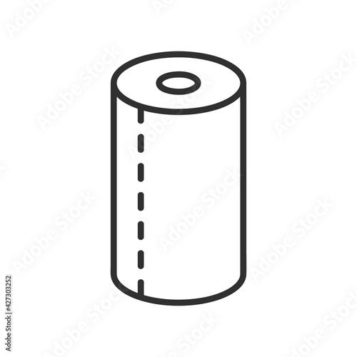 Paper towel flat icon. Pictogram for web. Line stroke. Isolated on white background. Vector eps10