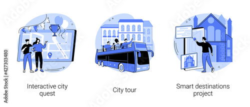Sightseeing abstract concept vector illustrations.
