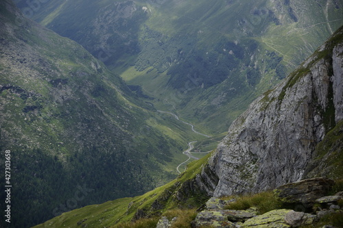 Panorama von der Terrasse der Zwickauer Hütte, Berghütte im Gurgler Kamm von den Ötztaler Alpen in Südtirol.