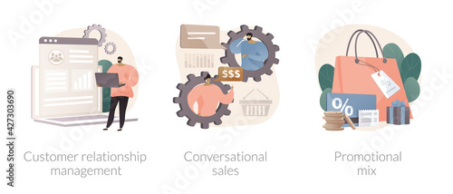 Selling strategy abstract concept vector illustrations.