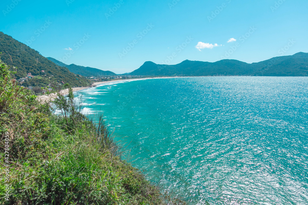 Fototapeta premium view of the beach from the sea