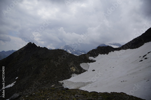 Aussicht von der Zwickauer Hütte / Planfernerhütte, der Berghütte im Gurgler Kamm der Ötztaler Alpen in Südtirol