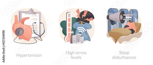 Urban health problems abstract concept vector illustrations.