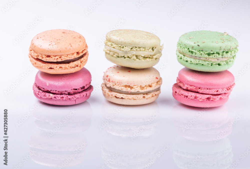 Macarons, fruit collection isolated on white background. Macarons, fruit collection isolated on white background.