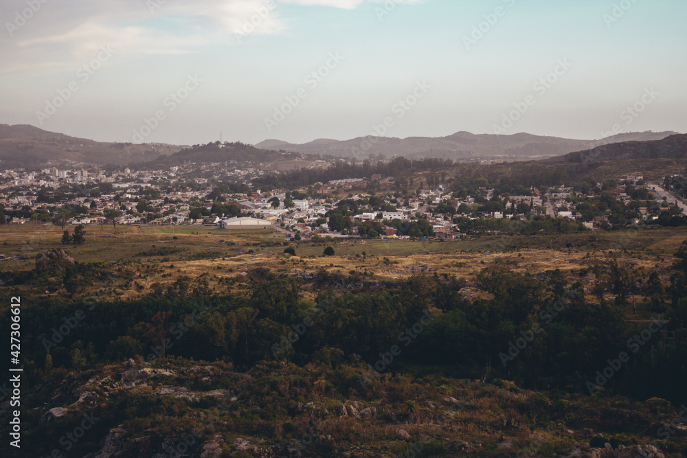 Panoramic view of the mountains of Tandil, Buenos Aires, Argentina